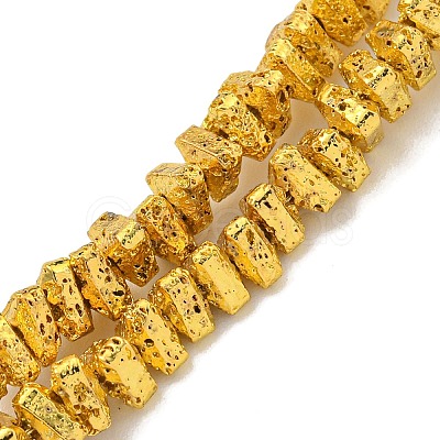 Electroplated Natural Lava Rock Beads Strands G-I360-H02-1