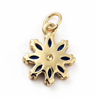Rack Plating Brass Micro Pave Cubic Zirconia Charms X-ZIRC-F129-34C-G-1