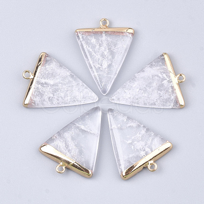 Electroplate Natural Quartz Crystal Pendants G-S344-49E-1