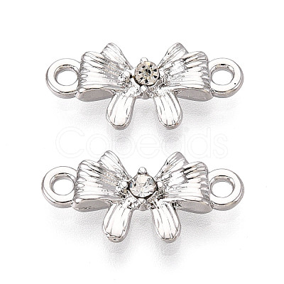 Alloy Crystal Rhinestone Bowknot Links Connector Charms PALLOY-T091-36P-1