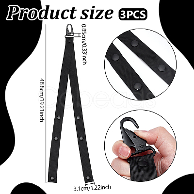3Pcs Polyester & Plastic Cheer Pom Holder FIND-UN0010-42B-1