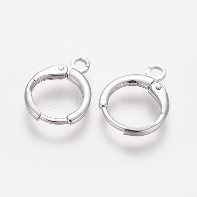 Brass Huggie Hoop Earring Findings X-KK-L179-04P-A-1