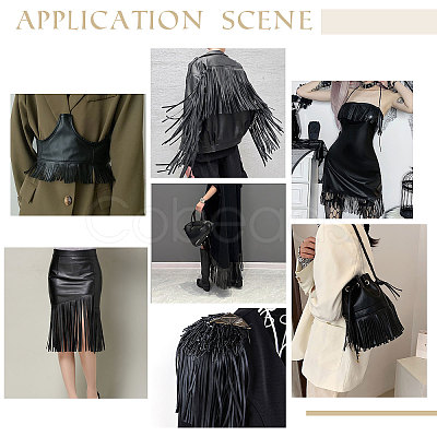 2 Meters PU Imitation Leather Tassels Trimming DIY-PH0010-44B-05-1