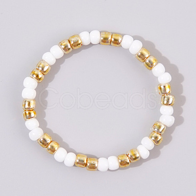 Glass Seed Beads Finger Rings for Women WO0260-11-1
