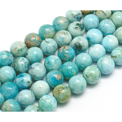 Natural Gemstone Hemimorphite Round Beads Strands G-L145-10mm-01-1