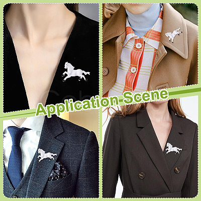 Horse Enamel Pins JEWB-WH0051-062G-1