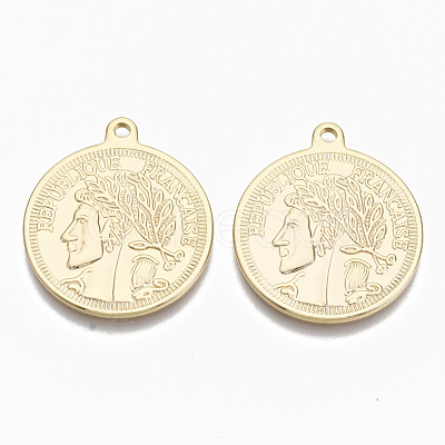 Brass Coin Pendants KK-R132-084-NF-1