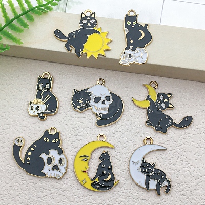 Alloy Enamel Pendants PW-WGB8D3D-01-1