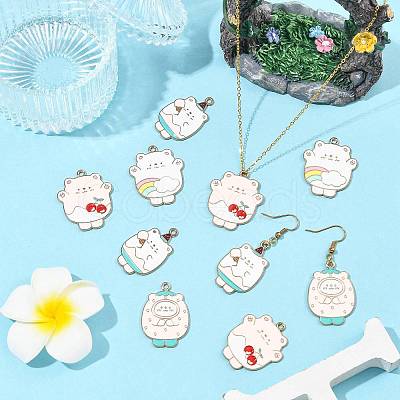 20Pcs 4 Styles Alloy Enamel Pendants ENAM-FS0004-13-1
