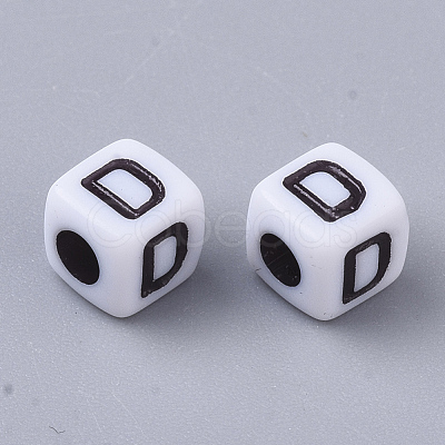 White Opaque Acrylic Beads MACR-R869-02D-1