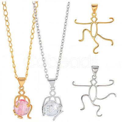 4Pcs 2 Colors Brass Pendants Cabochon Settings FIND-SC0017-24C-1