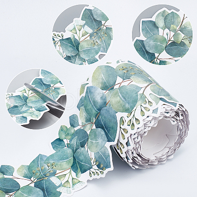 2 Rolls 2 Colors Coated Paper Stickers DIY-GL0006-03-1