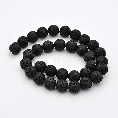 Dyed Lava Rock Round Beads Strands G-J276-13-12mm-1