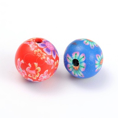 Handmade Polymer Clay Beads FM8mmY-1