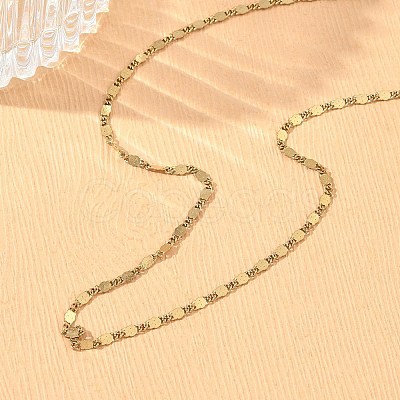 2MM 304 Stainless Steel Oval Link Chain Necklaces NJEW-D328-02G-1