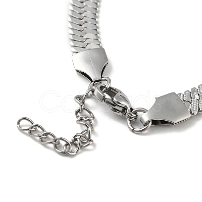Non-Tarnish 304 Stainless Steel Herringbone Chain Bracelet BJEW-D028-02C-03P-1