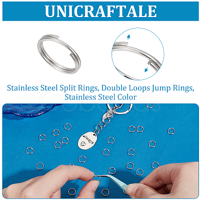 Unicraftale 304 Stainless Steel Split Rings STAS-UN0017-52P-1