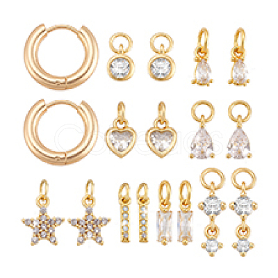 Brass Huggie Hoop Earrings Making Kits GLAA-PH0033-52-1