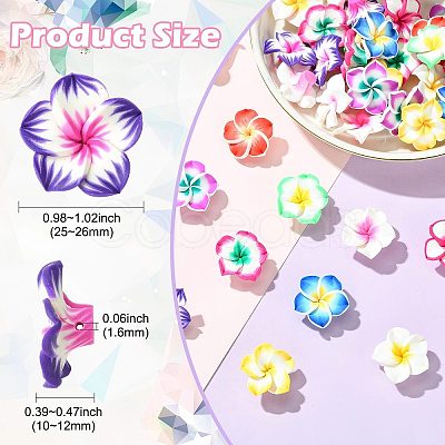 40Pcs 10 Colors Handmade Polymer Clay Beads CLAY-CJ0002-13-1