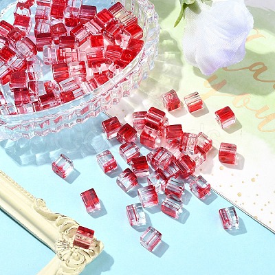 100Pcs Baking Paint Transparent Glass Beads DGLA-YW0001-35C-1