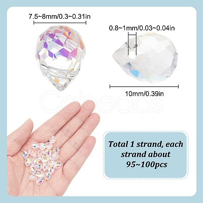 Transparent Electroplate Glass Beads Strands EGLA-SP0001-05B-1