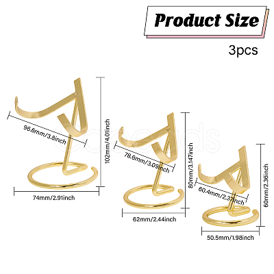 3Pcs 3 Styles Iron Heart Shaped Crystal Display Pedestals for Gemstone ODIS-CA0001-23-1