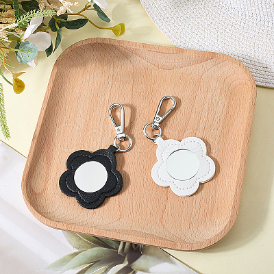 2Pcs 2 Colors PU Leather Pendant Decorations HJEW-CL0001-16A-1