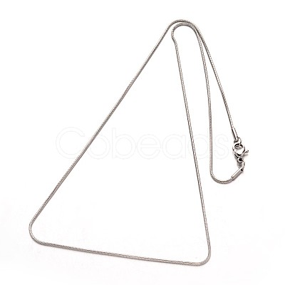 Tarnish Resistant 304 Stainless Steel Snake Chain Necklaces NJEW-M124-11P-1
