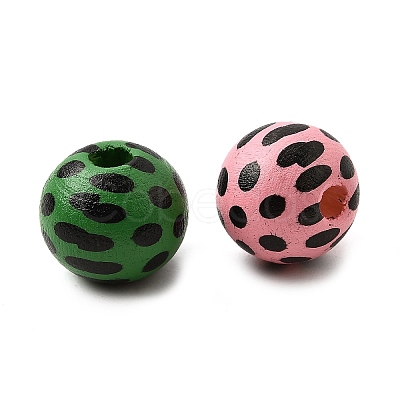 Printed Schima Wood Beads WOOD-L022-04A-02-1