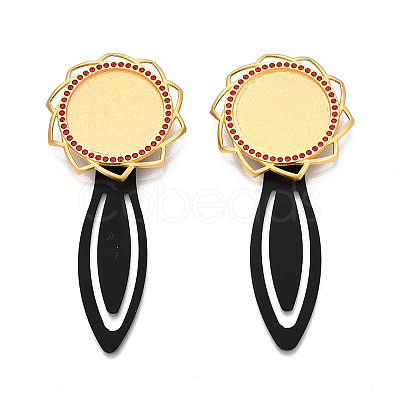 Alloy & Iron Bookmark Cabochon Settings PALLOY-N184-10G-1