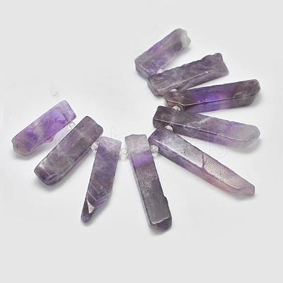 Natural Amethyst Graduated Beads Strands G-P319-28-1