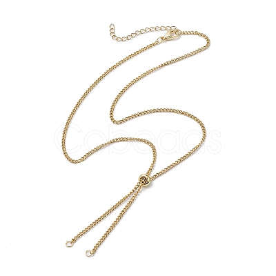 Adjustable 304 Stainless Steel Curb Chains Necklaces Making AJEW-JB01214-02-1