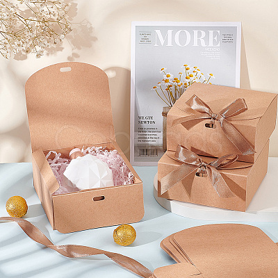 Square Kraft Paper Jewelry Gift Boxes CBOX-WH0003-35C-1