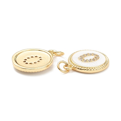 Brass Micro Pave Clear Cubic Zirconia Charms ZIRC-J040-44G-00-1