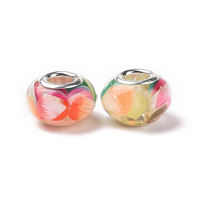 Transparent Resin European Rondelle Beads RPDL-P005-01P-17-1