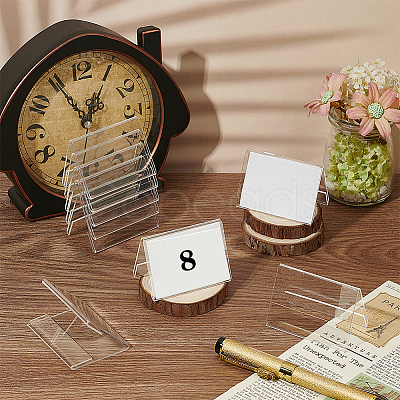 V-Shaped Transparent Acrylic Slant Back Sign Holder ODIS-WH0030-146-1