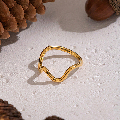 Wave 304 Stainless Steel Finger Rings AE9159-1-1