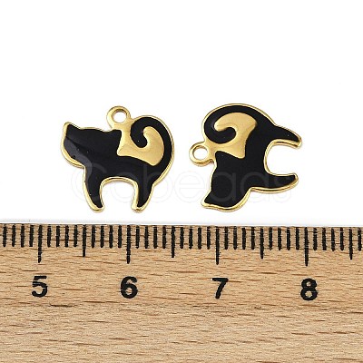 304 Stainless Steel Enamel Charms STAS-L290-37B-G-1