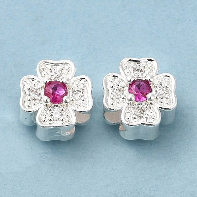 Rack Plating Brass Cubic Zirconia Beads KK-R147-09S-1