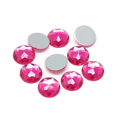 Acrylic Rhinestone Flat Back Cabochons GACR-Q008-8mm-10-1