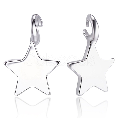 8Pcs 925 Sterling Silver Star Charms STER-BBC0008-42-1