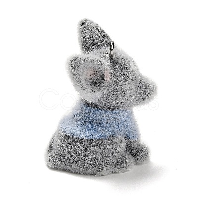 Flocky Opaque Resin Pendants LS-RESI-G112-02B-1