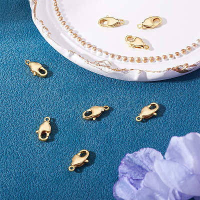 8Pcs Brass Lobster Claw Clasps KK-TA0002-72-1