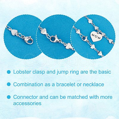 Unicraftale 304 Stainless Steel Lobster Claw Clasps Jewelry Making Findings STAS-UN0003-50D-1