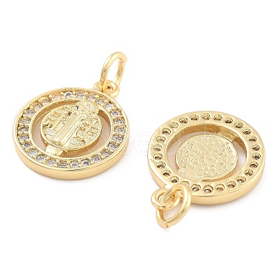 Brass Pave Cubic Zirconia Pendants KK-U009-10D-G-1