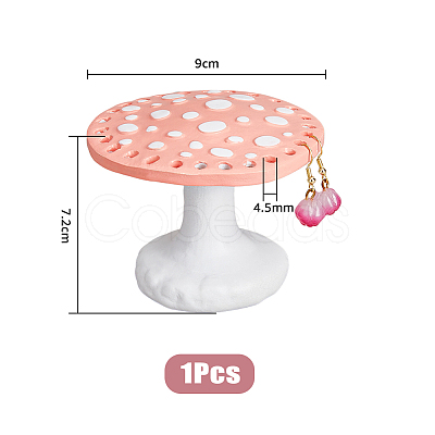 Mushroom 26-Hole Resin Earring Display Stands EDIS-WH0012-31B-1