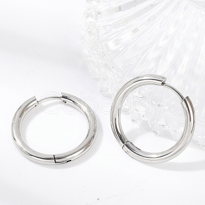 Tarnish Resistant 201 Stainless Steel Huggie Hoop Earrings Findings STAS-F149-33P-A-1