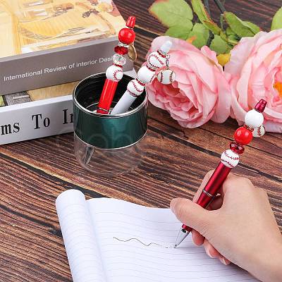 DIY Red Series Personalized Beadable Pen Sets DIY-SZ0009-91-1