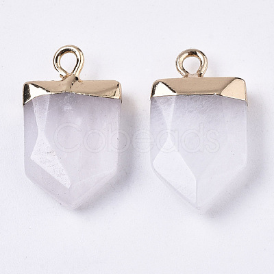 Natural White Jade Pointed Pendants G-N326-34M-1