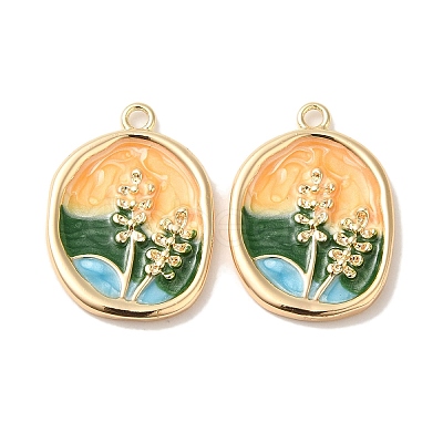 Brass Enamel Pendants X-KK-S368-09G-1